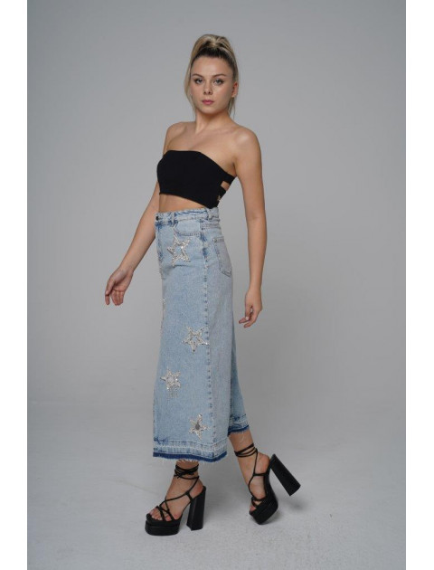 Star Blue Jean Skirt